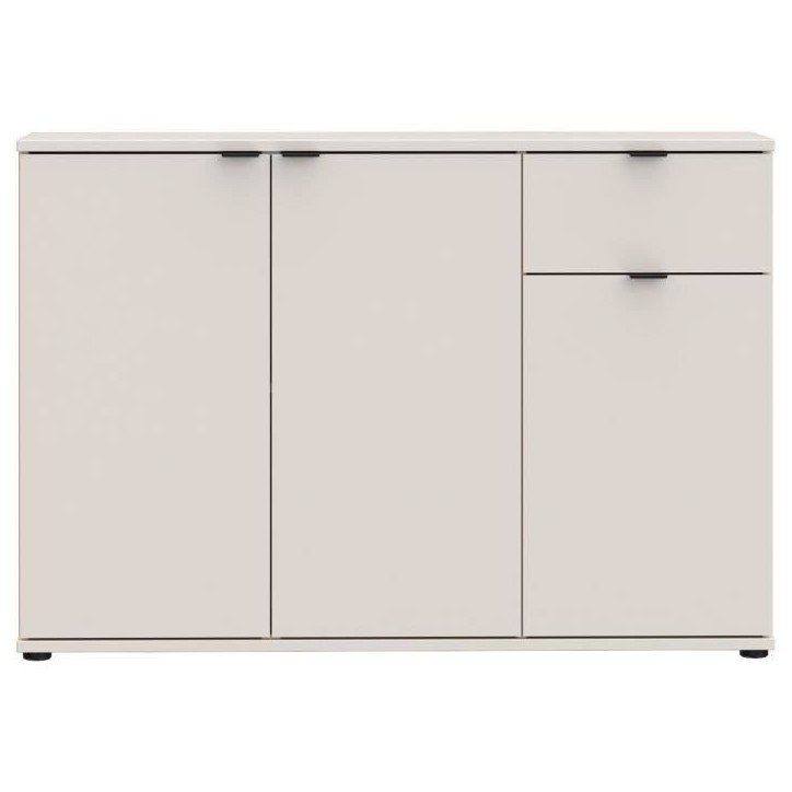 Commode - GANYMEDE - 3 portes - 1 tiroir - Sable - 119,8 x 34,1 x 82,3 cm