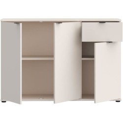 Commode - GANYMEDE - 3 portes - 1 tiroir - Sable - 119,8 x 34,1 x 82,3