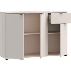 Commode - GANYMEDE - 3 portes - 1 tiroir - Sable - 119,8 x 34,1 x 82,3