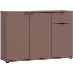 Commode - GANYMEDE - 3 portes - 1 tiroir - Terracotta - 119,8 x 34,1 x