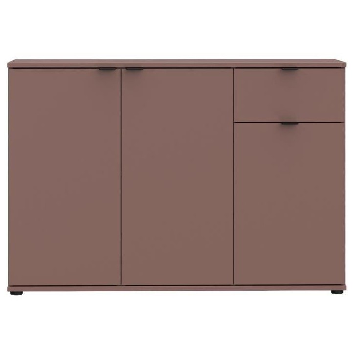Commode - GANYMEDE - 3 portes - 1 tiroir - Terracotta - 119,8 x 34,1 x 82,3 cm