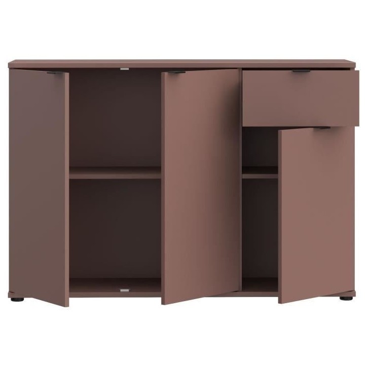 Commode - GANYMEDE - 3 portes - 1 tiroir - Terracotta - 119,8 x 34,1 x 82,3 cm