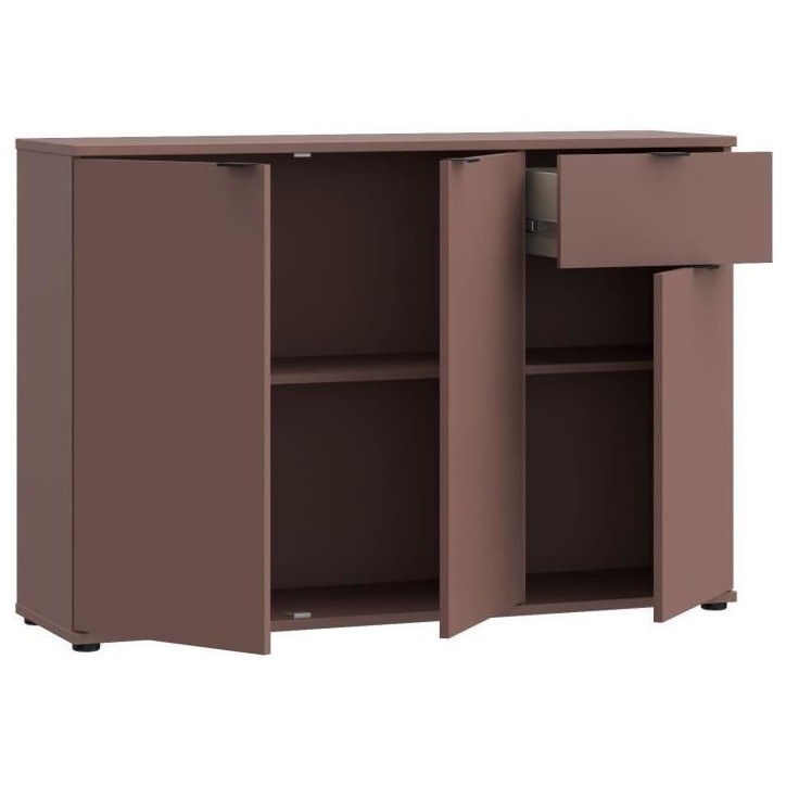 Commode - GANYMEDE - 3 portes - 1 tiroir - Terracotta - 119,8 x 34,1 x 82,3 cm