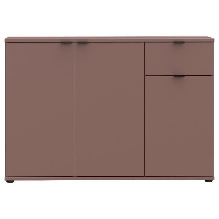 Commode - GANYMEDE - 3 portes - 1 tiroir - Terracotta - 119,8 x 34,1 x 82,3 cm