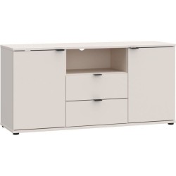 Meuble TV - GANYMEDE - Sable - 2 portes, 2 tiroirs, 1 niche - 129,8 x