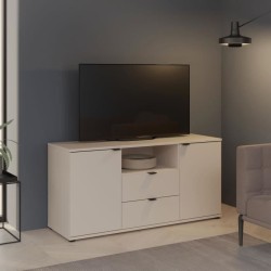 Meuble TV - GANYMEDE - Sable - 2 portes, 2 tiroirs, 1 niche - 129,8 x