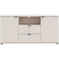 Meuble TV - GANYMEDE - Sable - 2 portes, 2 tiroirs, 1 niche - 129,8 x