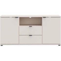 Meuble TV - GANYMEDE - Sable - 2 portes, 2 tiroirs, 1 niche - 129,8 x