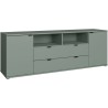 Meuble TV - GANYMEDE - Sauge - 2 portes, 2 tiroirs, 2 niches - 179,8 x