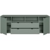 Meuble TV - GANYMEDE - Sauge - 2 portes, 2 tiroirs, 2 niches - 179,8 x