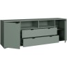 Meuble TV - GANYMEDE - Sauge - 2 portes, 2 tiroirs, 2 niches - 179,8 x