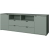 Meuble TV - GANYMEDE - Sauge - 2 portes, 2 tiroirs, 2 niches - 179,8 x
