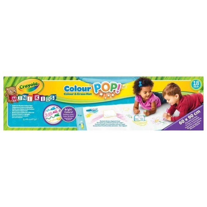 Tapis de dessin pour enfant - Crayola Mini Kids Color Pop! - 60x90cm - 18 mois et plus Tapis de dessin pour enfant - Crayola Mini Kids Color Pop! - 60x90cm - 18 mois et plus