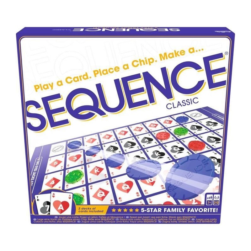 SEQUENCE Jeu de stratégie Goliath - Classique des USA - 2 lignes de 5 SEQUENCE Jeu de stratégie Goliath - Classique des USA - 2 lignes de 5
