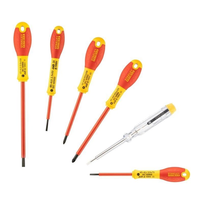 Jeu de 6 Tournevis Isolés 1000V - STANLEY FATMAX - 0-65-443 - Electri