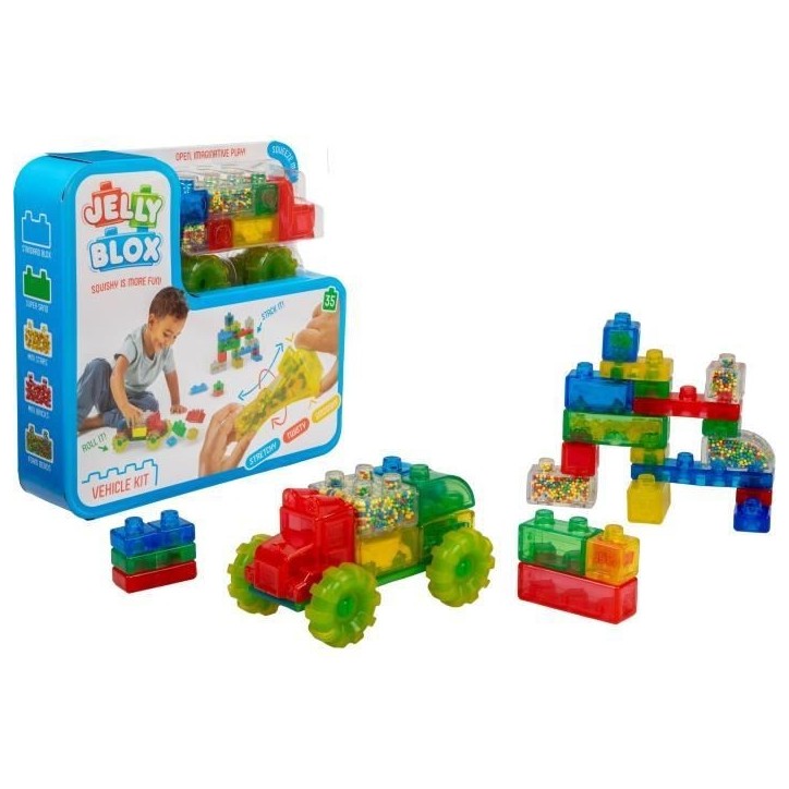 Blocs de construction - GOLIATH - Jelly Blox Vroom Truck Kit - Blocs souples avec voitures! Des 2 ans Blocs de construction - GOLIATH - Jelly Blox Vroom Truck Kit - Blocs souples avec voitures! Des 2 ans
