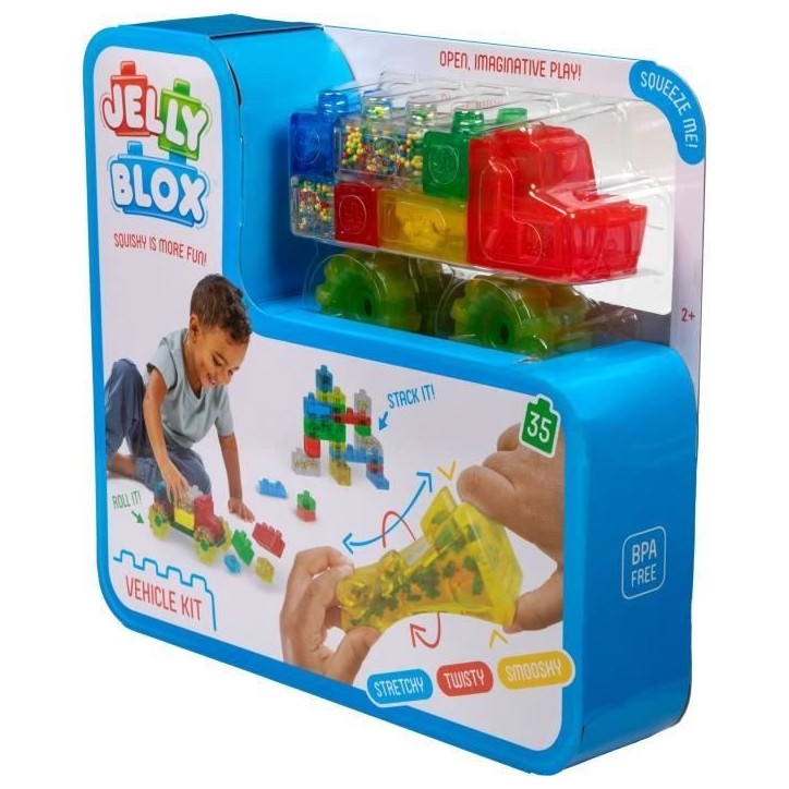 Blocs de construction - GOLIATH - Jelly Blox Vroom Truck Kit - Blocs souples avec voitures! Des 2 ans Blocs de construction - GOLIATH - Jelly Blox Vroom Truck Kit - Blocs souples avec voitures! Des 2 ans