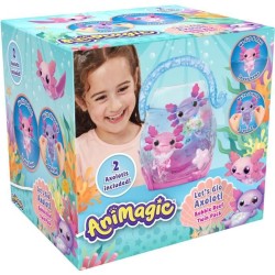 Animagic - GOLIATH - Pack double Axolotl - Aquarium a bulles - Rose /
