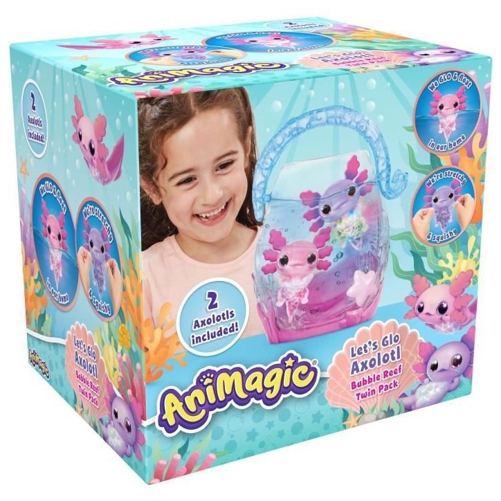 Animagic - GOLIATH - Pack double Axolotl - Aquarium a bulles - Rose / Violet - Des 4 ans Animagic - GOLIATH - Pack double Axolotl - Aquarium a bulles - Rose / Violet - Des 4 ans