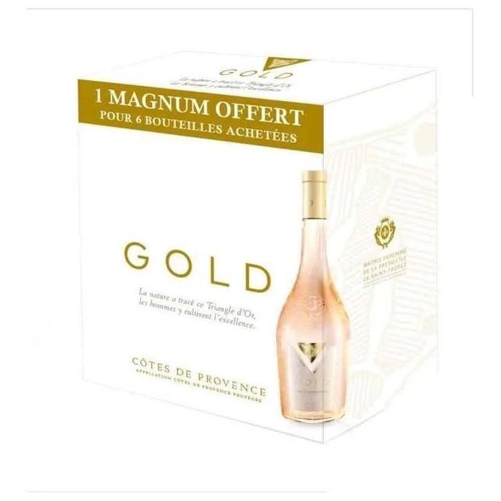Gold 2024 Côtes de Provence - Vin rosé de Provence - 6x75 cl + 1 magnum offert