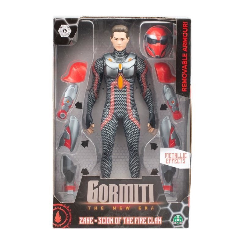 Figurine articulée - GORMITI - Scion avec armure Modele Feu - 27 cm - Figurine articulée - GORMITI - Scion avec armure Modele Feu - 27 cm -