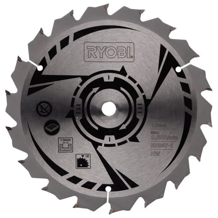 RYOBI - Lame ULTRA FINE 150 mm - 18 dents - alésage 10 mm pour scie circulaire ONE+™ RWSL1801M - CSB150A1 RYOBI - Lame ULTRA FINE 150 mm - 18 dents - alésage 10 mm pour scie circulaire ONE+™ RWSL1801M - CSB150A1