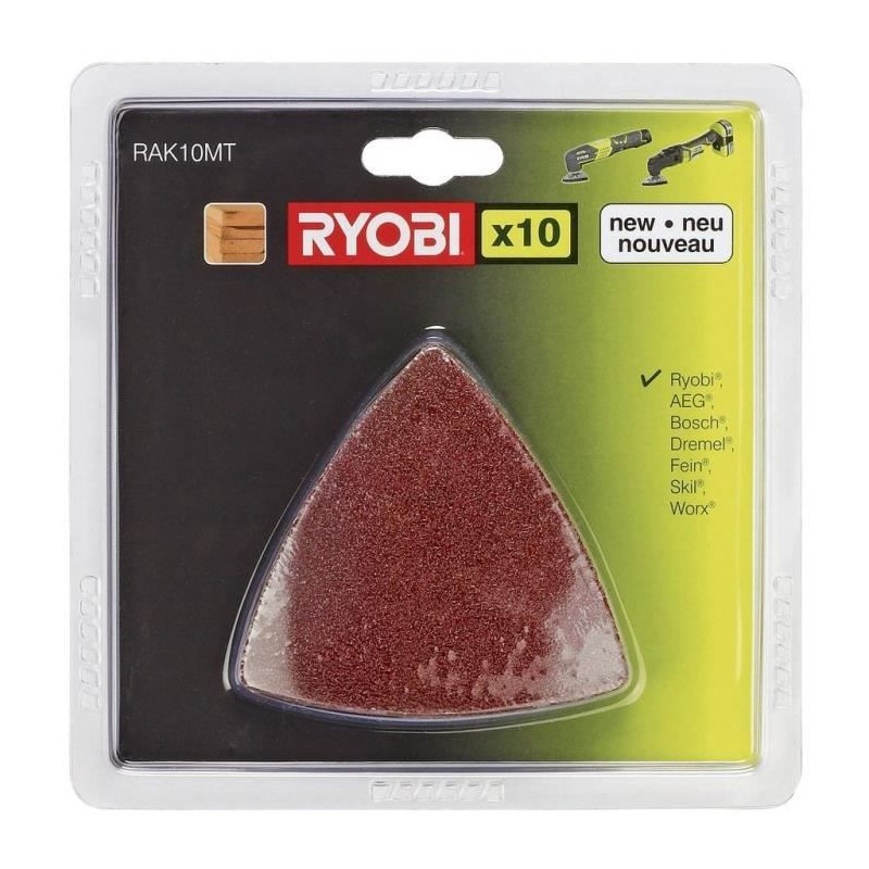 RYOBI - Kit abrasifs multitool (10 triangles abrasifs grain 60 / 80 / RYOBI - Kit abrasifs multitool (10 triangles abrasifs grain 60 / 80 /