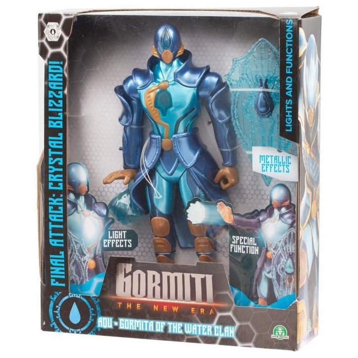 Figurine articulée - GORMITI - Gormiti avec attaque lumineuse Eau - Aqu - 27 cm - a partir de 4 ans - GRV071 Figurine articulée - GORMITI - Gormiti avec attaque lumineuse Eau - Aqu - 27 cm - a partir de 4 ans - GRV071