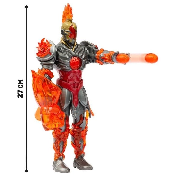 Figurine articulée - GORMITI - Gormiti avec attaque lumineuse Feu - Fireon - 27 cm - a partir de 4 ans - GRV073