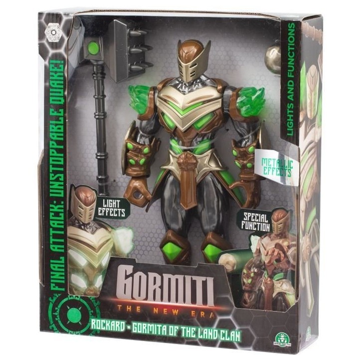 Figurine articulée - GORMITI - Gormiti avec attaque lumineuse Terre - Rockard - 27 cm - a partir de 4 ans - GRV074 Figurine articulée - GORMITI - Gormiti avec attaque lumineuse Terre - Rockard - 27 cm - a partir de 4 ans - GRV074