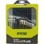 RYOBI - Coffret 69 accessoires mixtes : forets bois, béton & métal + 43 embouts 25 mm + 1 porte-embout - RAK69MIX