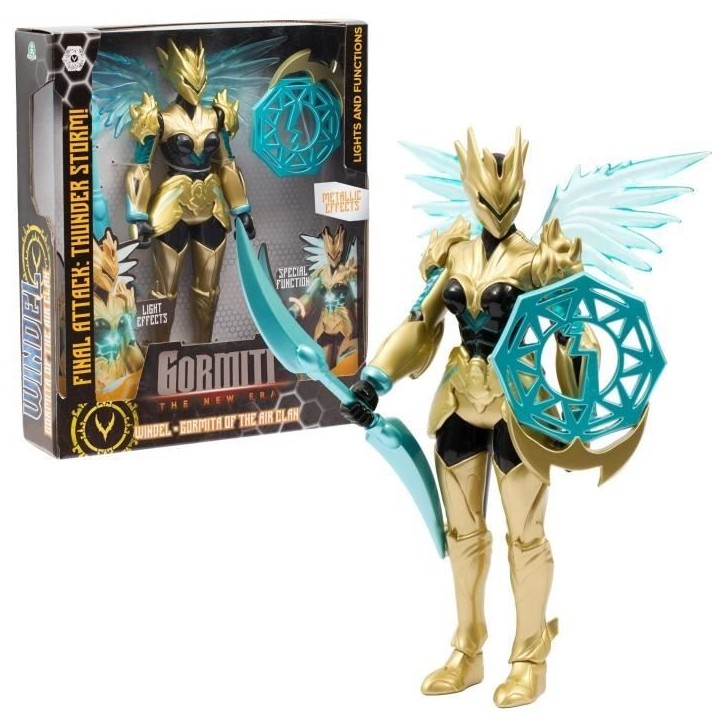 Figurine articulée - GORMITI - Gormiti avec attaque lumineuse Air - Windel - 27 cm - a partir de 4 ans - GRV072