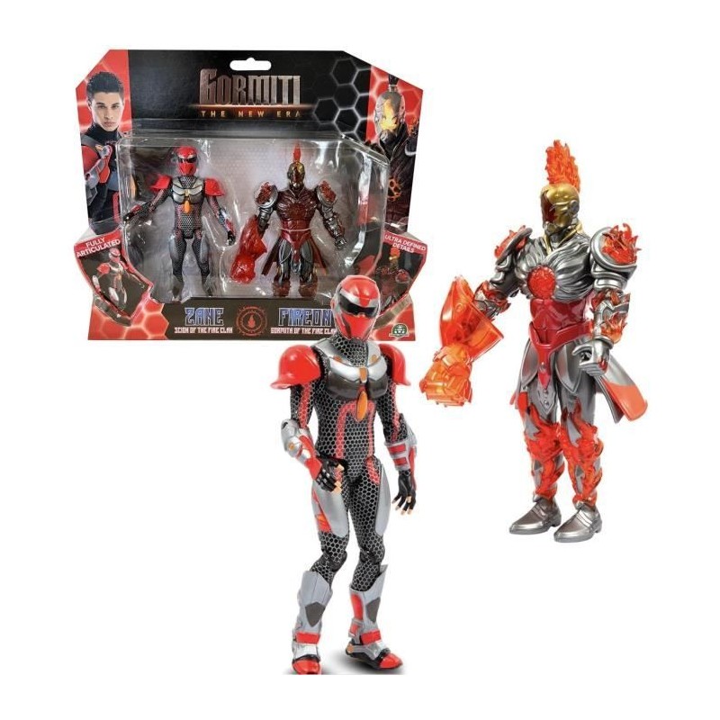 Coffret figurines - GORMITI - Scion et Gormiti associé Feu - Zane et Coffret figurines - GORMITI - Scion et Gormiti associé Feu - Zane et