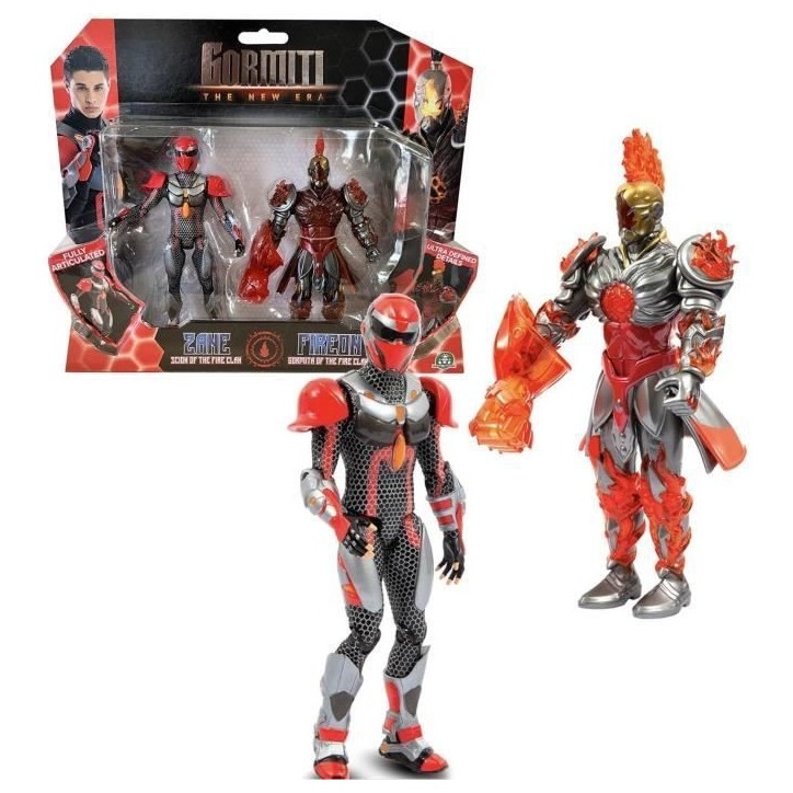 Coffret figurines - GORMITI - Scion et Gormiti associé Feu - Zane et Fireon - 15 cm - a partir de 4 ans - GRV192