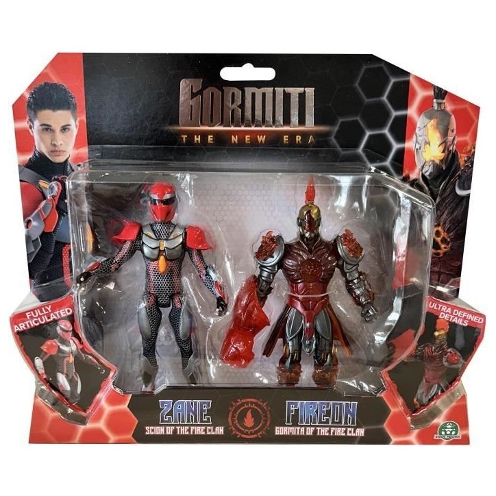 Coffret figurines - GORMITI - Scion et Gormiti associé Feu - Zane et Fireon - 15 cm - a partir de 4 ans - GRV192