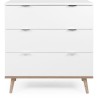 Commode Göteborg - 3 tiroirs - Décor chene sonoma Blanc - Scandinave