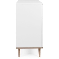 Commode Göteborg - 3 tiroirs - Décor chene sonoma Blanc - Scandinave