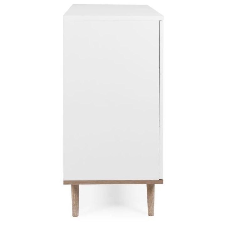 Commode Göteborg - 3 tiroirs - Décor chene sonoma Blanc - Scandinave - L 79,8 x P 40 x H 86,5 cm Commode Göteborg - 3 tiroirs - Décor chene sonoma Blanc - Scandinave - L 79,8 x P 40 x H 86,5 cm