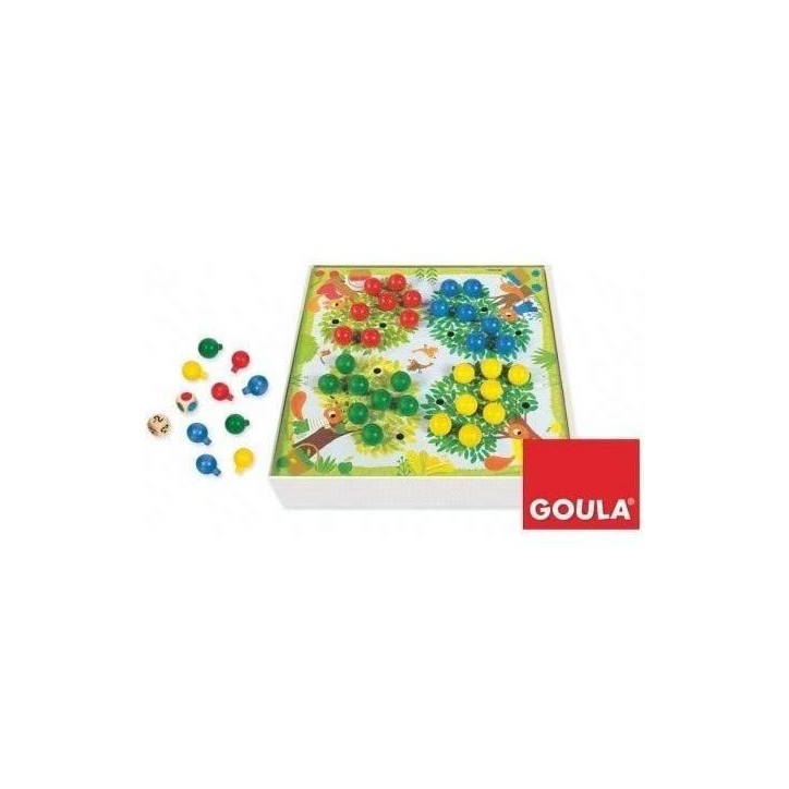 Jeu éducatif - GOULA - Arbres a compter - Pommes en bois et dés Jeu éducatif - GOULA - Arbres a compter - Pommes en bois et dés