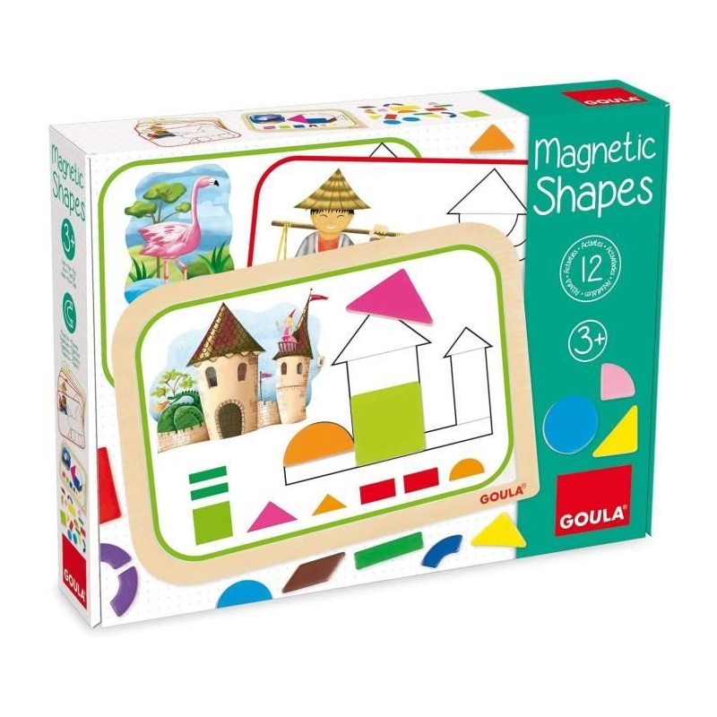 Jeu éducatif - GOULA - Coffret formes magnétiques - 12 activités av Jeu éducatif - GOULA - Coffret formes magnétiques - 12 activités av