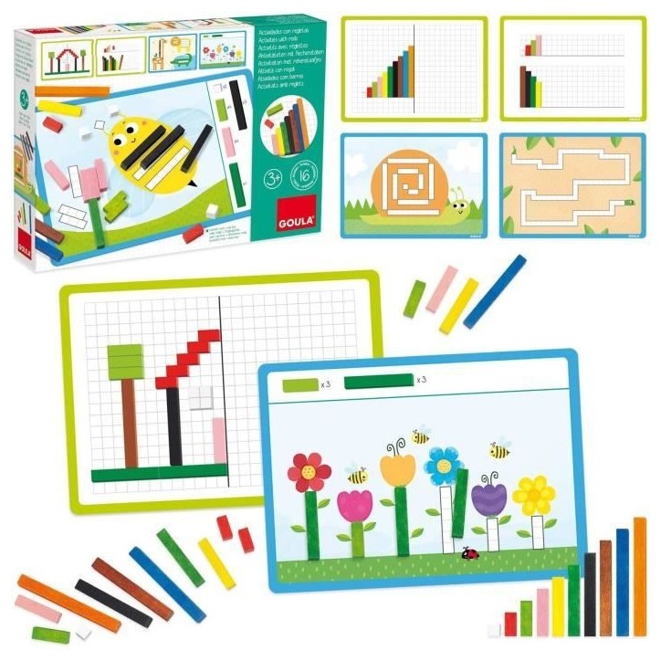 Jeu éducatif - GOULA - Activités avec réglettes - Apprentissage des nombres et logique mathématique Jeu éducatif - GOULA - Activités avec réglettes - Apprentissage des nombres et logique mathématique