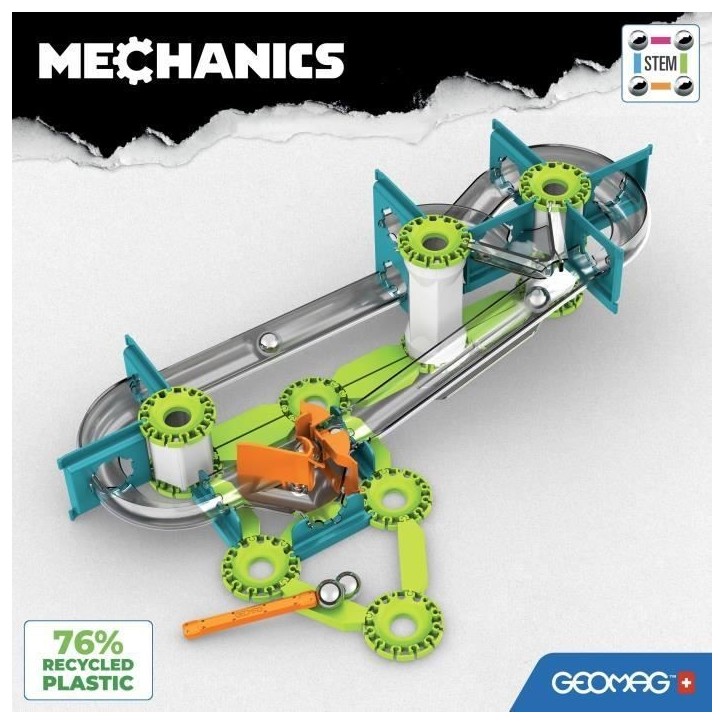 Circuit de billes - GEOMAG - Mechanics Gravity Race Track - 67 pieces - Magnétique - Gravité - Plastique recyclé