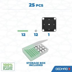 Coffret de construction - GEOMAG - Glow Recycled - 25 pieces - Lumines
