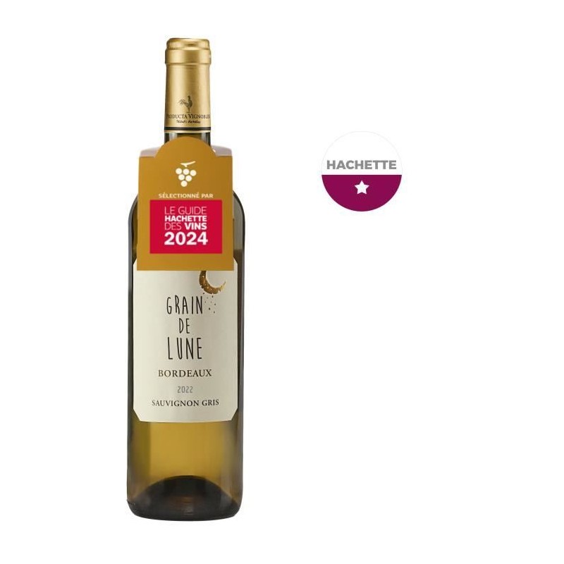Grain de Lune 2022 Bordeaux Sauvignon Gris - Vin blanc sec de Bordeaux Grain de Lune 2022 Bordeaux Sauvignon Gris - Vin blanc sec de Bordeaux