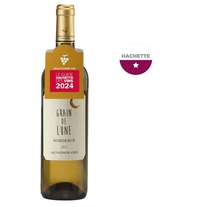 Grain de Lune 2022 Bordeaux Sauvignon Gris - Vin blanc sec de Bordeaux