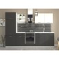 Cuisine complete PREGO- L 270 cm - Gris Graphit - Plan de travail 210 cm inclus