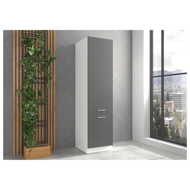 Colonne cuisine PREGO - Décor Gris Graphit - L 50 x P 57 x H 200 cm Colonne cuisine PREGO - Décor Gris Graphit - L 50 x P 57 x H 200 cm