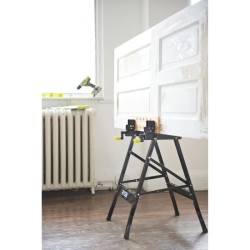 RYOBI - Etabli pliable orientable a 90° - table bambou 605 x 625 x 79