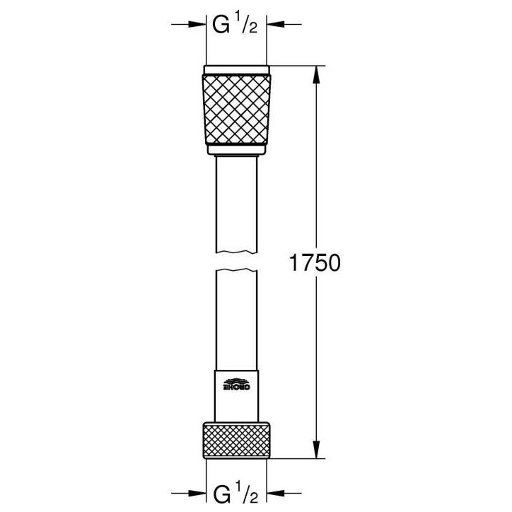 Flexible de douche - GROHE VitalioFlex 287422432 - 1,75m - Anti-pliures et torsion - Connexion universelle - Surface lisse -Noir Flexible de douche - GROHE VitalioFlex 287422432 - 1,75m - Anti-pliures et torsion - Connexion universelle - Surface lisse -Noir