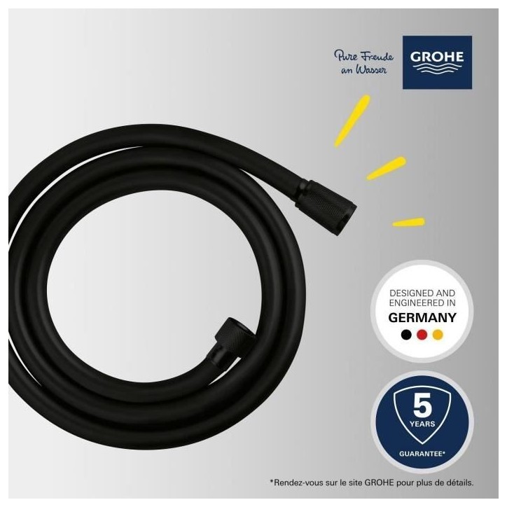 Flexible de douche - GROHE - 287412432 - 1,5 m - VitalioFlex Trend - Matt Black Flexible de douche - GROHE - 287412432 - 1,5 m - VitalioFlex Trend - Matt Black